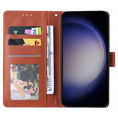 For Samsung Galaxy S24+ Leather Case Wallet Magnetic Clasp Phone Cover