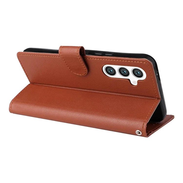 For Samsung Galaxy S24+ Leather Case Wallet Magnetic Clasp Phone Cover