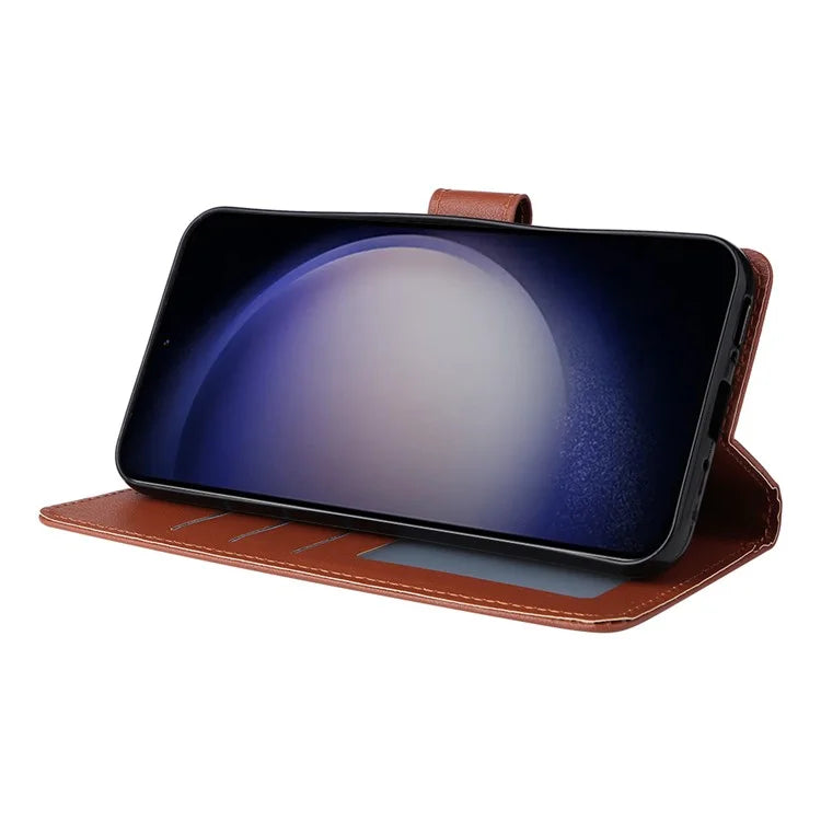 For Samsung Galaxy S24+ Leather Case Wallet Magnetic Clasp Phone Cover
