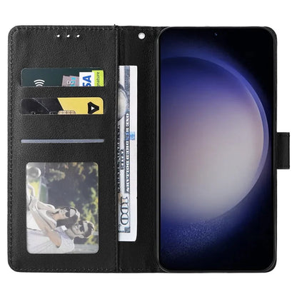 For Samsung Galaxy S24+ Leather Case Wallet Magnetic Clasp Phone Cover