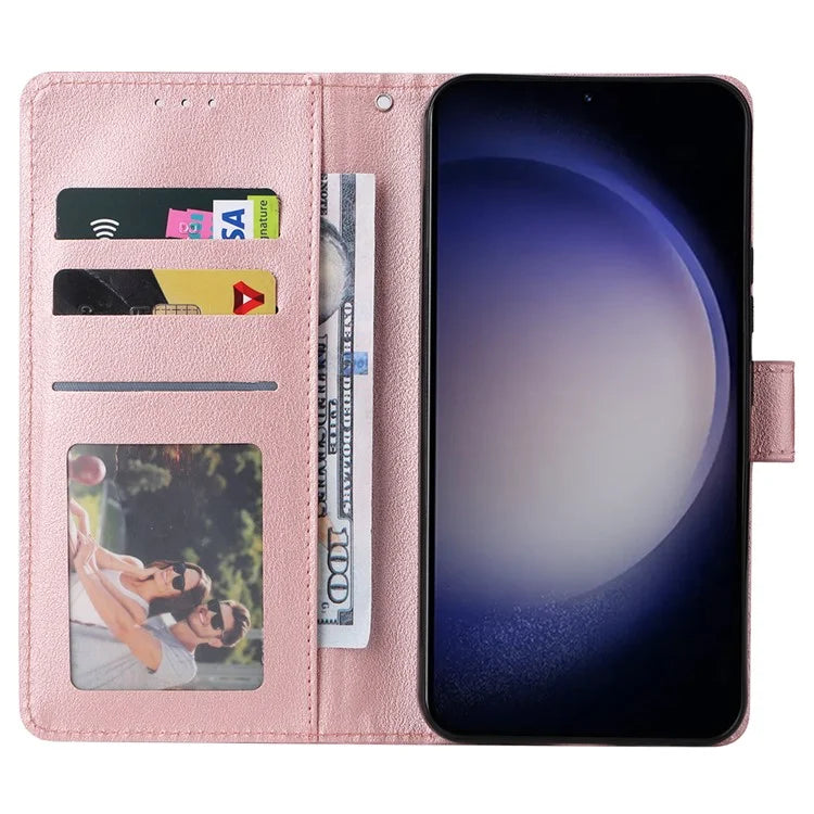 For Samsung Galaxy S24+ Leather Case Wallet Magnetic Clasp Phone Cover