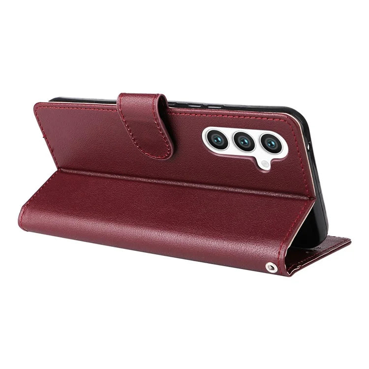 For Samsung Galaxy S24+ Leather Case Wallet Magnetic Clasp Phone Cover