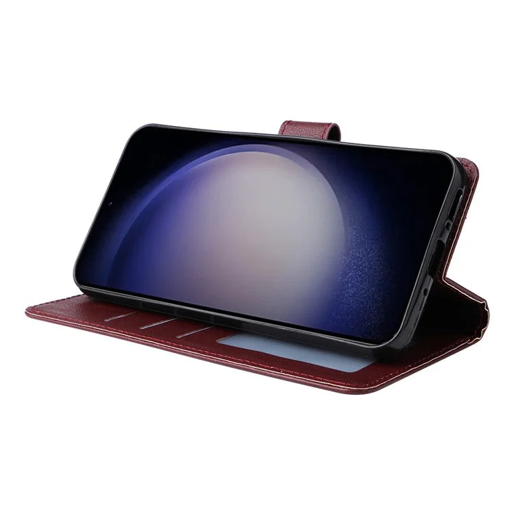 For Samsung Galaxy S24+ Leather Case Wallet Magnetic Clasp Phone Cover