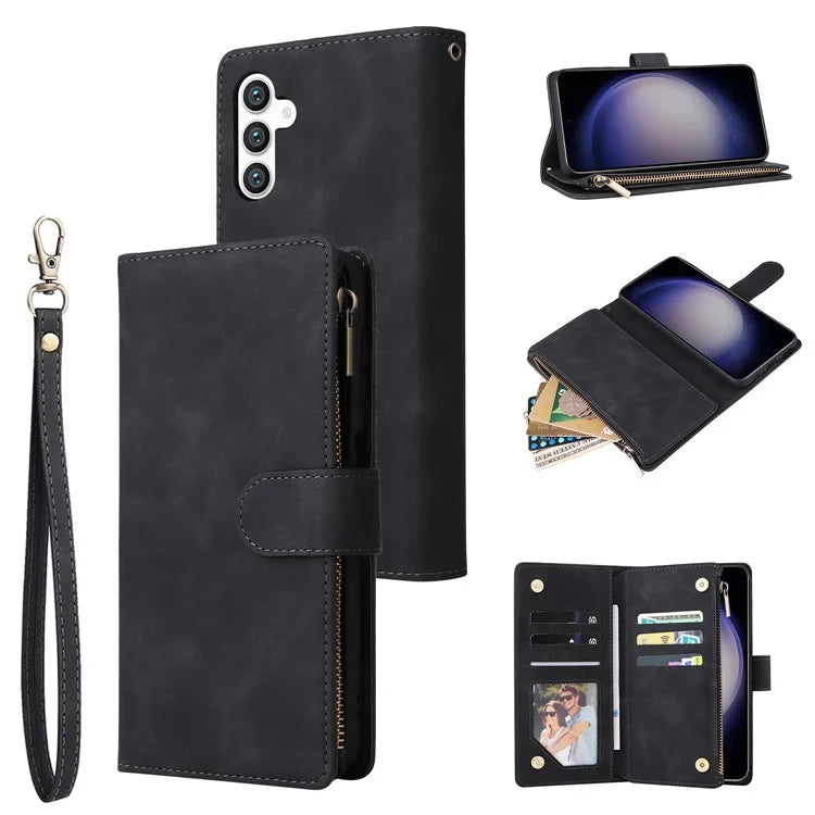 For Samsung Galaxy S24 Case PU Leather Wallet Cover with Multiple Card Slots