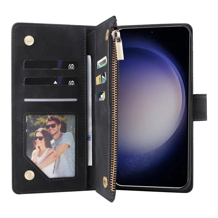 For Samsung Galaxy S24 Case PU Leather Wallet Cover with Multiple Card Slots