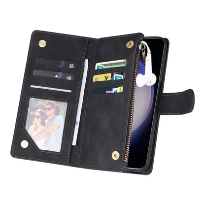 For Samsung Galaxy S24 Case PU Leather Wallet Cover with Multiple Card Slots