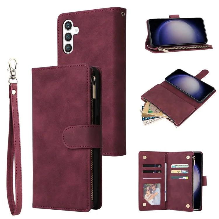 For Samsung Galaxy S24 Case PU Leather Wallet Cover with Multiple Card Slots
