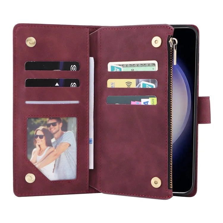 For Samsung Galaxy S24 Case PU Leather Wallet Cover with Multiple Card Slots
