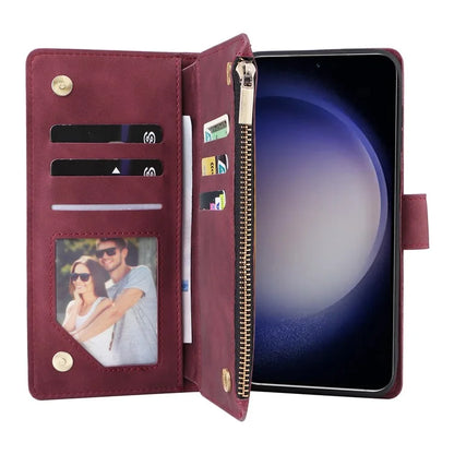 For Samsung Galaxy S24 Case PU Leather Wallet Cover with Multiple Card Slots