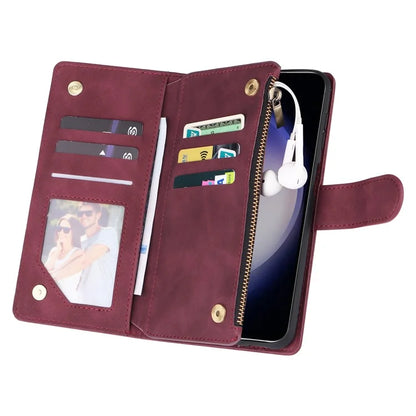 For Samsung Galaxy S24 Case PU Leather Wallet Cover with Multiple Card Slots