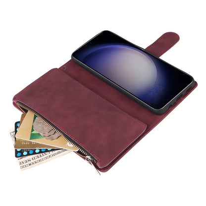 For Samsung Galaxy S24 Case PU Leather Wallet Cover with Multiple Card Slots