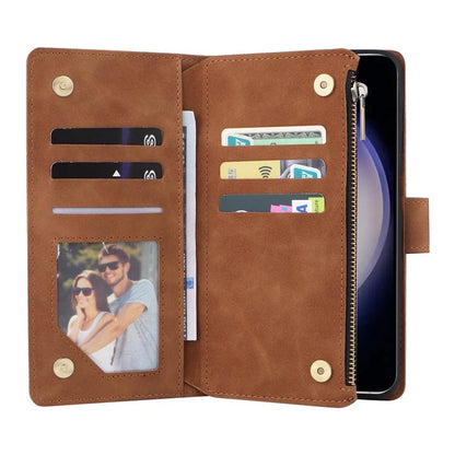 For Samsung Galaxy S24 Case PU Leather Wallet Cover with Multiple Card Slots