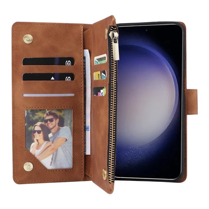 For Samsung Galaxy S24 Case PU Leather Wallet Cover with Multiple Card Slots