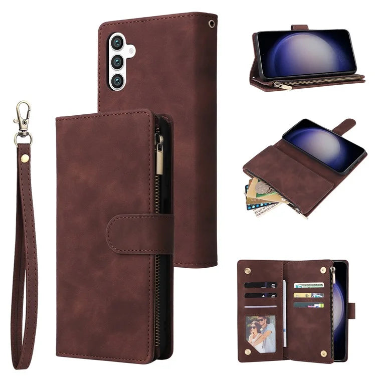 For Samsung Galaxy S24 Case PU Leather Wallet Cover with Multiple Card Slots