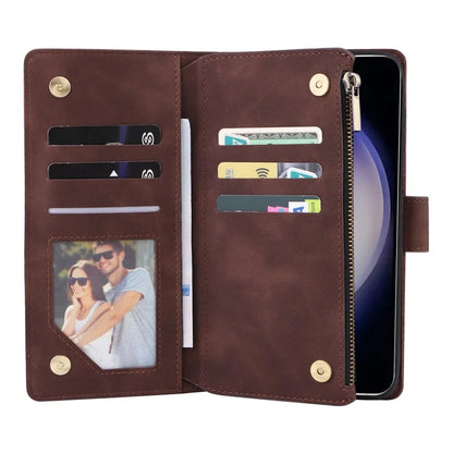 For Samsung Galaxy S24 Case PU Leather Wallet Cover with Multiple Card Slots