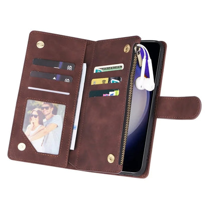 For Samsung Galaxy S24 Case PU Leather Wallet Cover with Multiple Card Slots