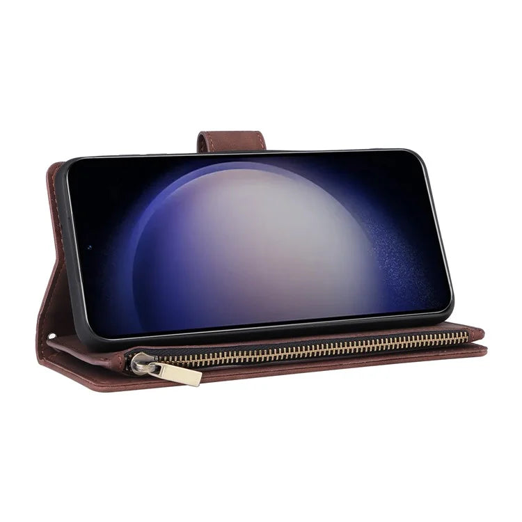 For Samsung Galaxy S24 Case PU Leather Wallet Cover with Multiple Card Slots