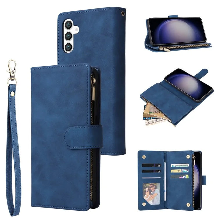 For Samsung Galaxy S24 Case PU Leather Wallet Cover with Multiple Card Slots