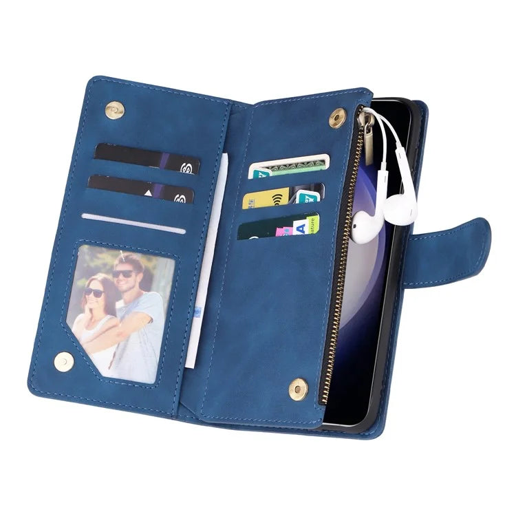 For Samsung Galaxy S24 Case PU Leather Wallet Cover with Multiple Card Slots