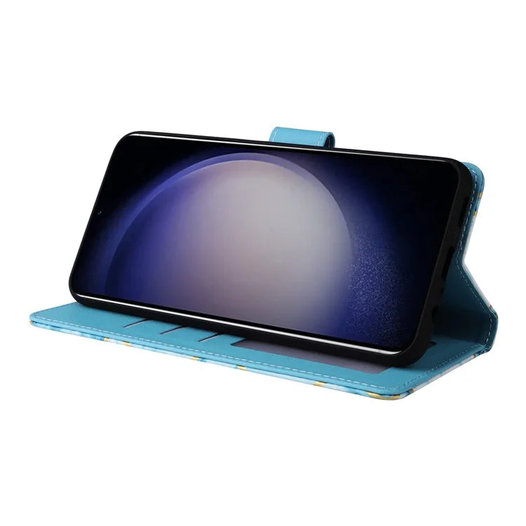 For Samsung Galaxy S24+ Case Pattern Printing Wallet Leather Phone Cover
