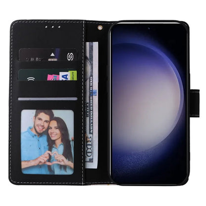 For Samsung Galaxy S24 Case PU Leather Marble Pattern Phone Wallet Cover