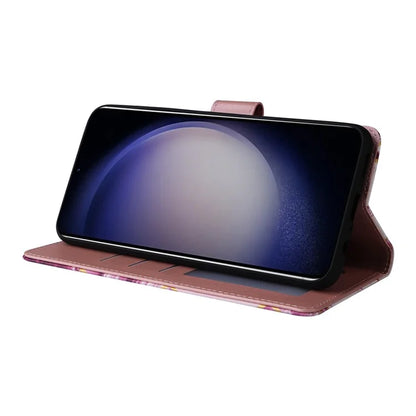 For Samsung Galaxy S24 Case PU Leather Marble Pattern Phone Wallet Cover