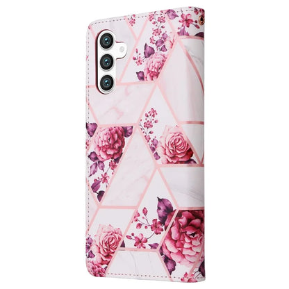 For Samsung Galaxy S24 Case PU Leather Marble Pattern Phone Wallet Cover