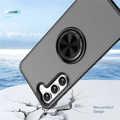 For Samsung Galaxy S23 Case Frameless TPU+Acrylic Cellphone Cover with Ring Kickstand