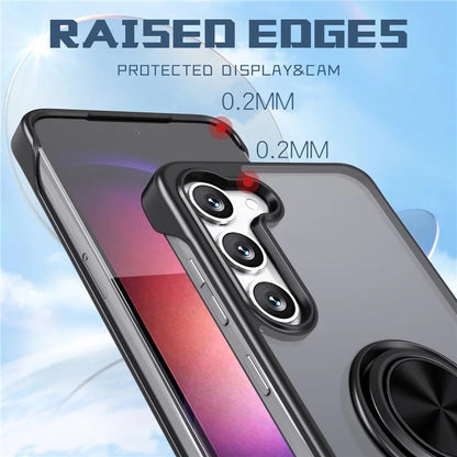 For Samsung Galaxy S23 Case Frameless TPU+Acrylic Cellphone Cover with Ring Kickstand