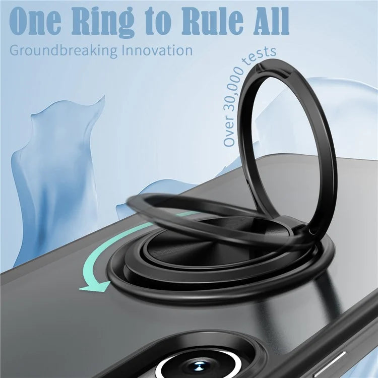 For Samsung Galaxy S23 Case Frameless TPU+Acrylic Cellphone Cover with Ring Kickstand