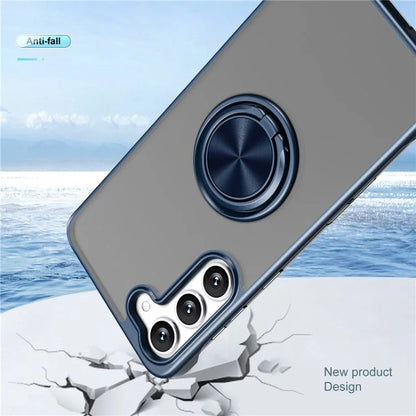 For Samsung Galaxy S23 Case Frameless TPU+Acrylic Cellphone Cover with Ring Kickstand