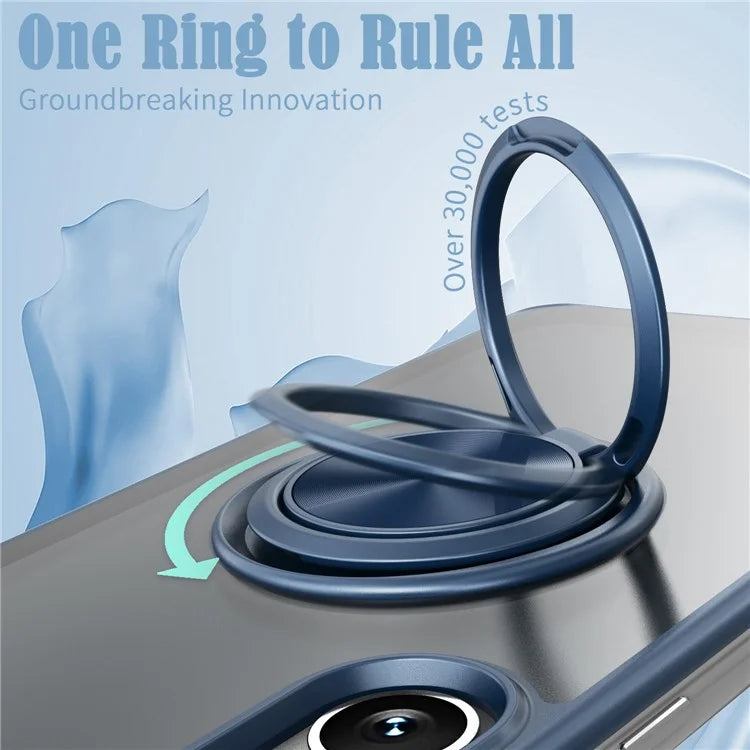 For Samsung Galaxy S23 Case Frameless TPU+Acrylic Cellphone Cover with Ring Kickstand