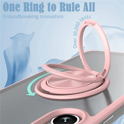 For Samsung Galaxy S23 Case Frameless TPU+Acrylic Cellphone Cover with Ring Kickstand