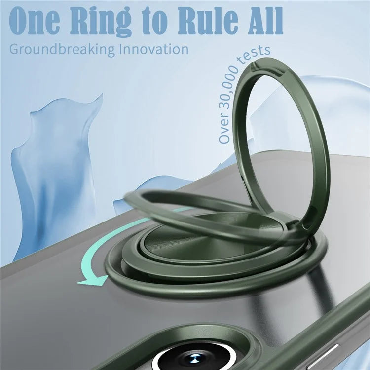 For Samsung Galaxy S23 Case Frameless TPU+Acrylic Cellphone Cover with Ring Kickstand