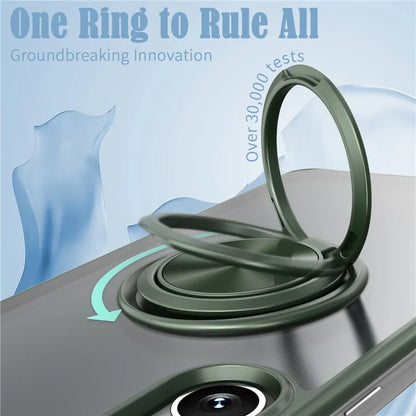 For Samsung Galaxy S23 Case Frameless TPU+Acrylic Cellphone Cover with Ring Kickstand