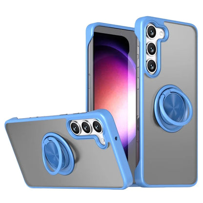 For Samsung Galaxy S23 Case Frameless TPU+Acrylic Cellphone Cover with Ring Kickstand