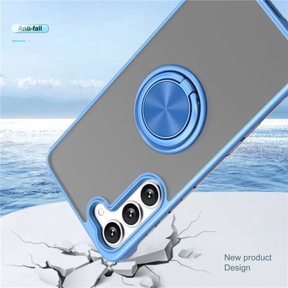 For Samsung Galaxy S23 Case Frameless TPU+Acrylic Cellphone Cover with Ring Kickstand