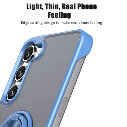 For Samsung Galaxy S23 Case Frameless TPU+Acrylic Cellphone Cover with Ring Kickstand