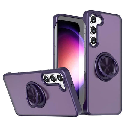 For Samsung Galaxy S23 Case Frameless TPU+Acrylic Cellphone Cover with Ring Kickstand