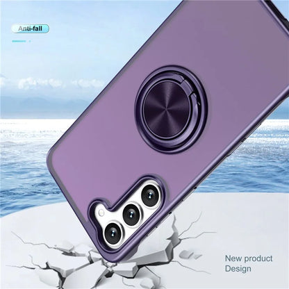 For Samsung Galaxy S23 Case Frameless TPU+Acrylic Cellphone Cover with Ring Kickstand