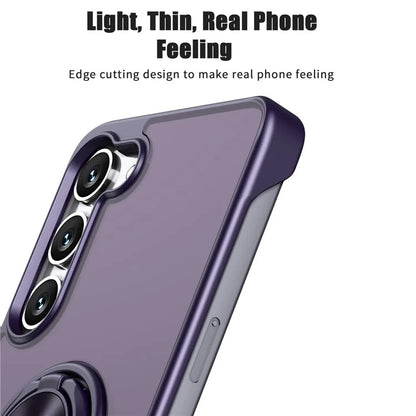 For Samsung Galaxy S23 Case Frameless TPU+Acrylic Cellphone Cover with Ring Kickstand