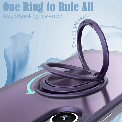 For Samsung Galaxy S23 Case Frameless TPU+Acrylic Cellphone Cover with Ring Kickstand