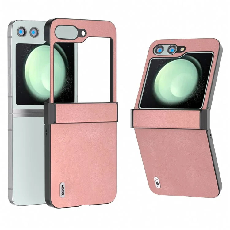 ABEEL For Samsung Galaxy Z Flip5 5G Case Retro Leather+PC Hinge Protection Phone Cover