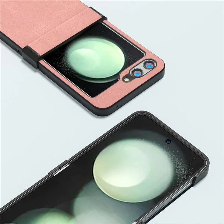 ABEEL For Samsung Galaxy Z Flip5 5G Case Retro Leather+PC Hinge Protection Phone Cover
