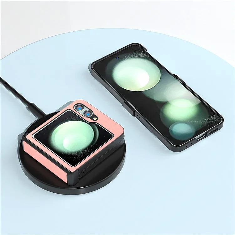 ABEEL For Samsung Galaxy Z Flip5 5G Case Retro Leather+PC Hinge Protection Phone Cover