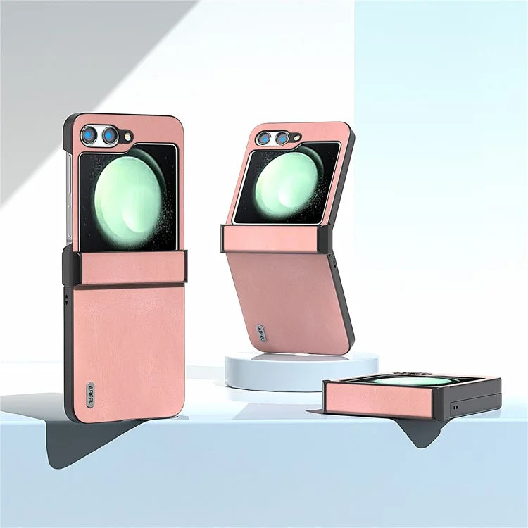 ABEEL For Samsung Galaxy Z Flip5 5G Case Retro Leather+PC Hinge Protection Phone Cover