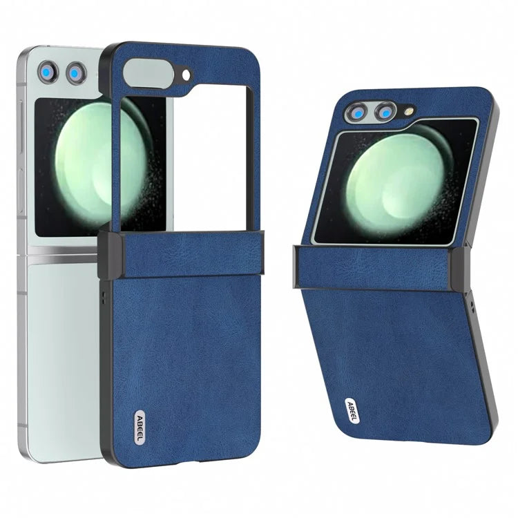 ABEEL For Samsung Galaxy Z Flip5 5G Case Retro Leather+PC Hinge Protection Phone Cover