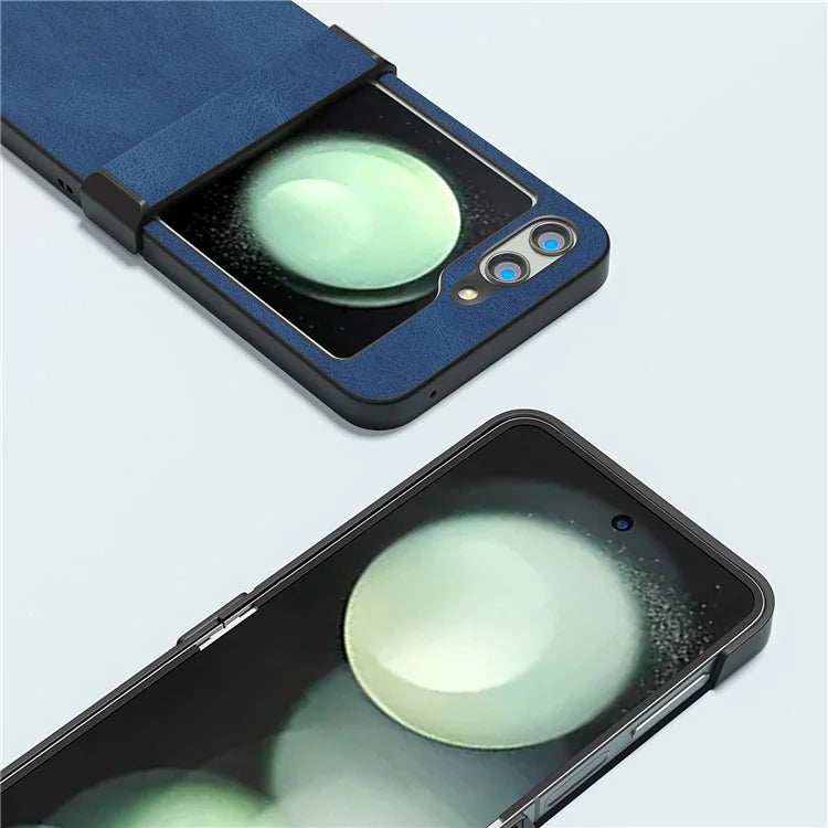 ABEEL For Samsung Galaxy Z Flip5 5G Case Retro Leather+PC Hinge Protection Phone Cover