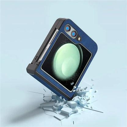 ABEEL For Samsung Galaxy Z Flip5 5G Case Retro Leather+PC Hinge Protection Phone Cover