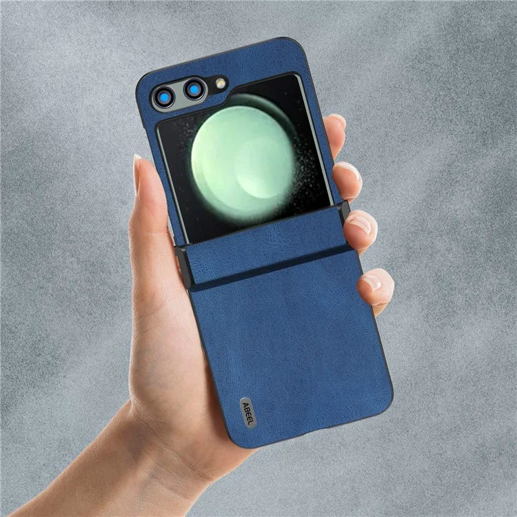 ABEEL For Samsung Galaxy Z Flip5 5G Case Retro Leather+PC Hinge Protection Phone Cover